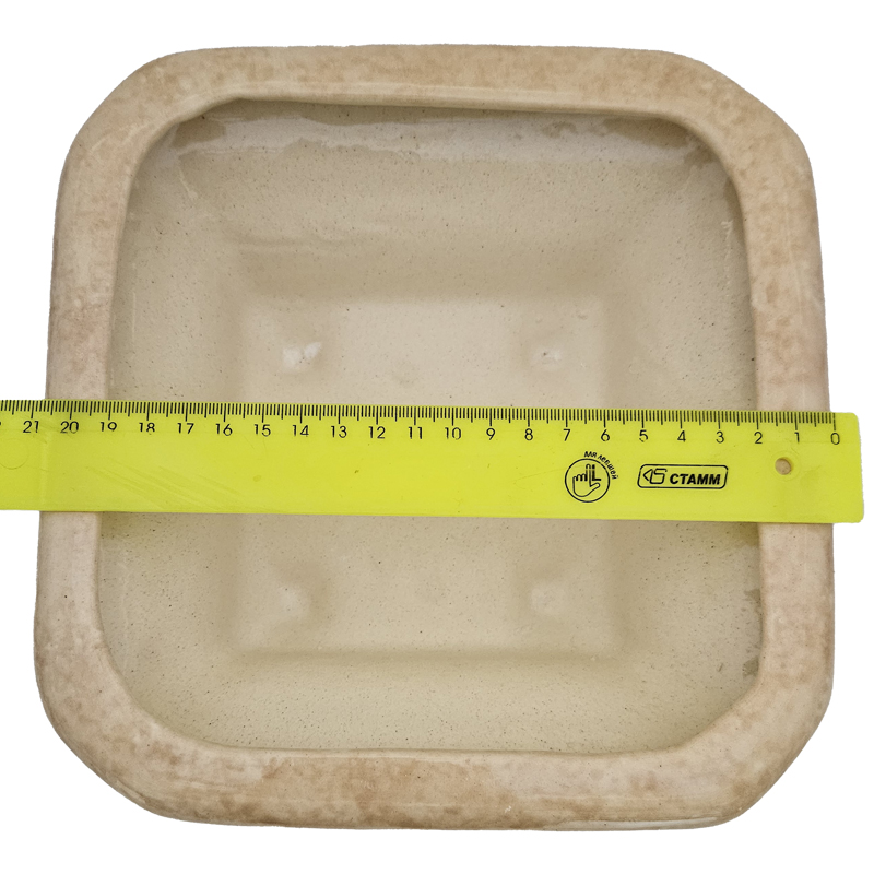 Горшок керамический Бонсай Квадратный Бежевый с блюдцем