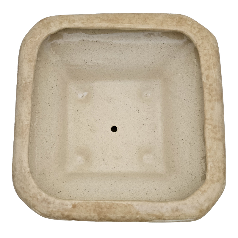 Горшок керамический Бонсай Квадратный Бежевый с блюдцем