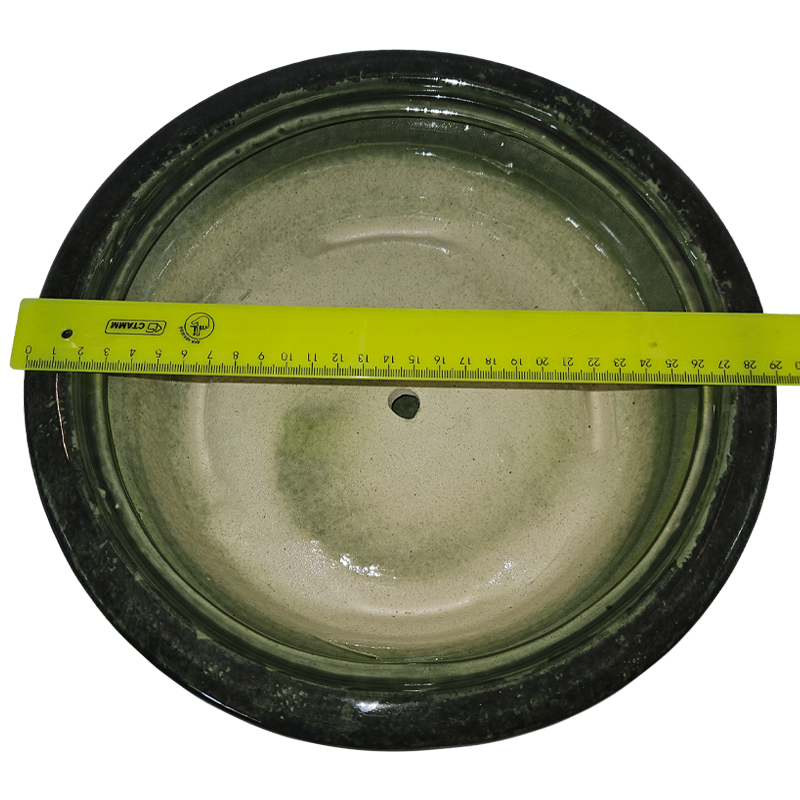 Горшок керамический Бонсай №05 Зеленый с блюдцем