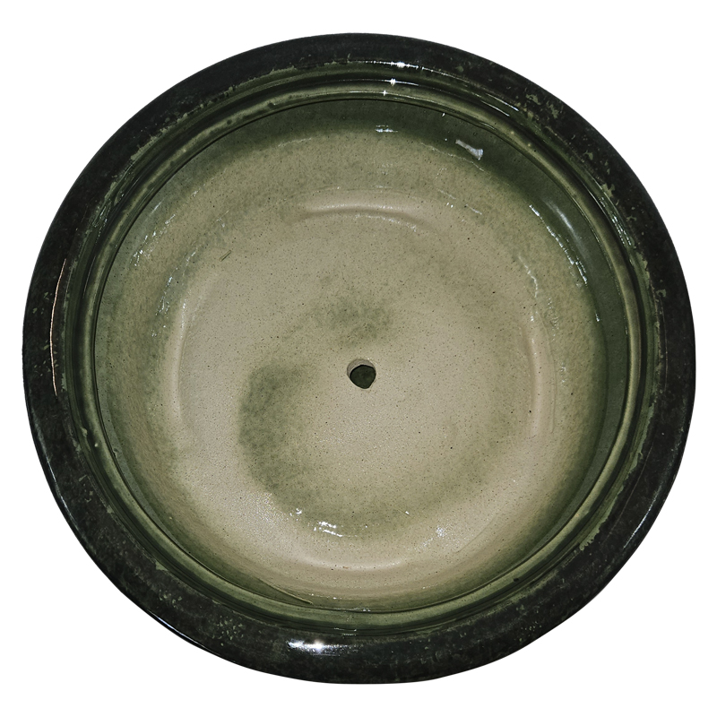 Горшок керамический Бонсай №05 Зеленый с блюдцем