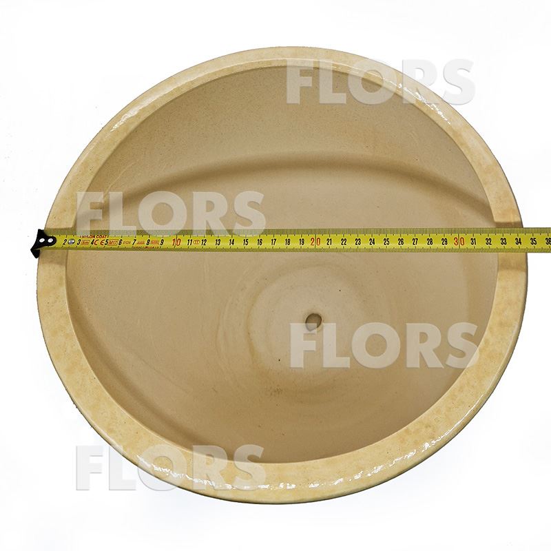 Горшок керамика Кедр №03 с подст. Бежевый