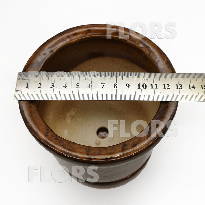 Горшок керамика Цилиндр №0,25 с подст. Коричневый