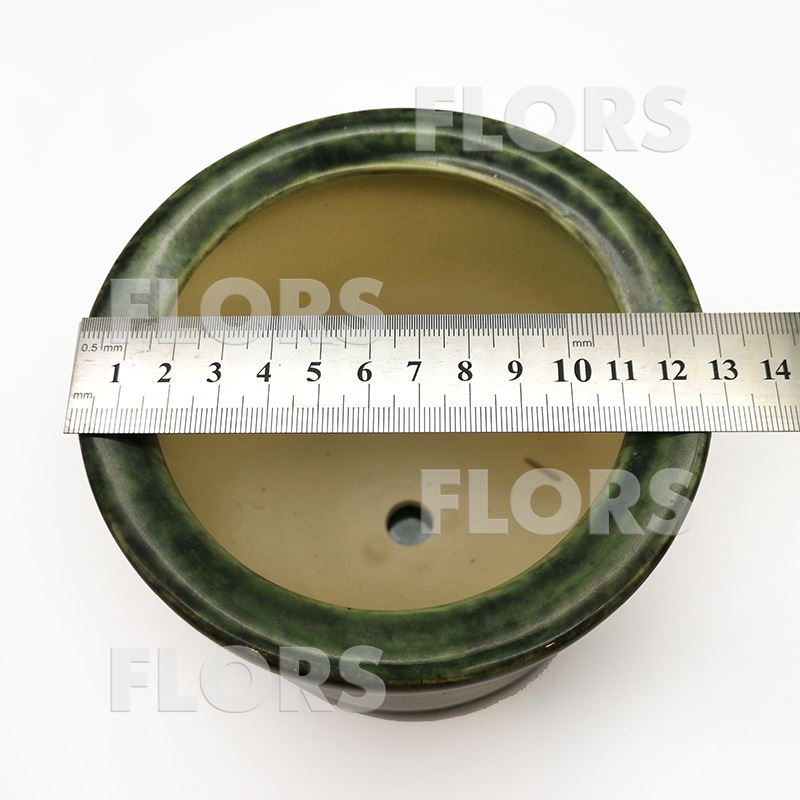 Горшок керамика Цилиндр №0,25 с подст. Зеленый