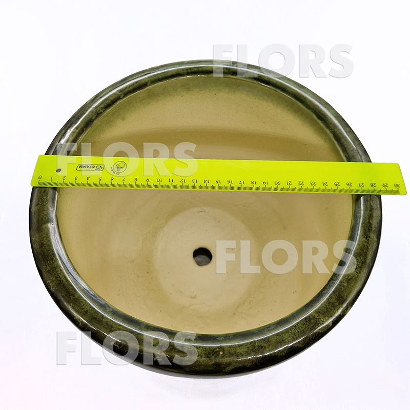 Горшок керамика Цилиндр №04 с подст. Зеленый