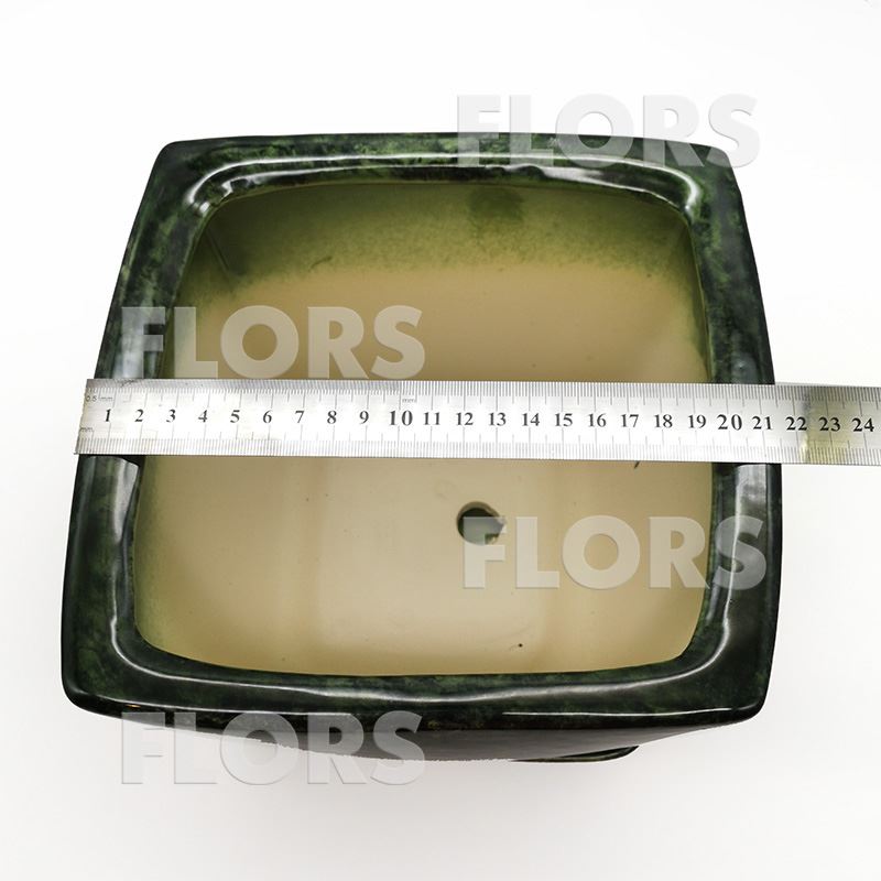 Горшок керамика Парус №01 с подст. Зеленый