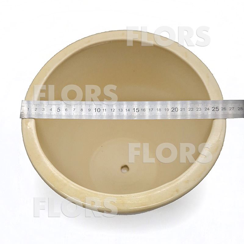 Горшок керамика №10 с подст. Бежевый