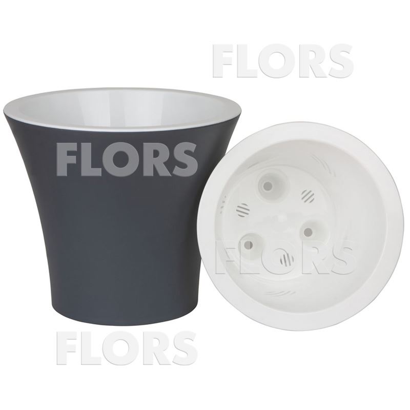 С20-12Б СИТИ Антрацит пластиковый горшок с вкладкой