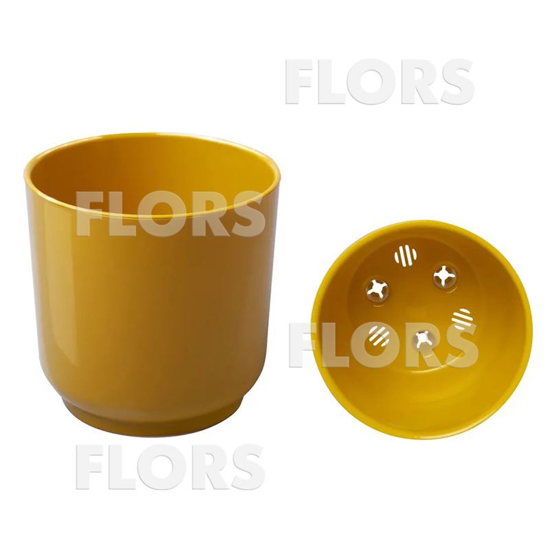 Д19-34 ДЕЛЬТА Медовый пластиковый горшок с вкладкой