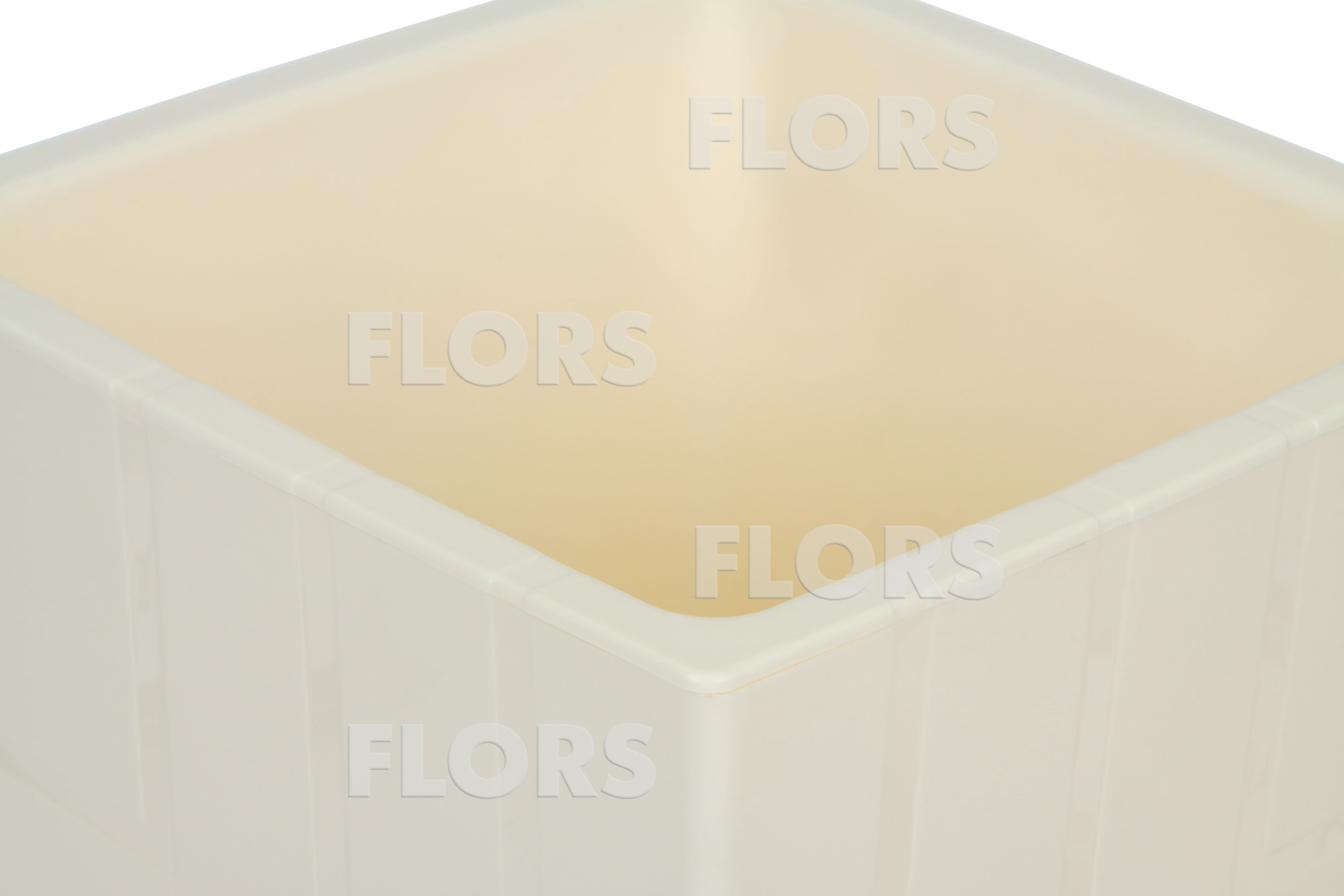 КВ12-31 КВАДРО Ванильный пластиковый горшок с вкладкой