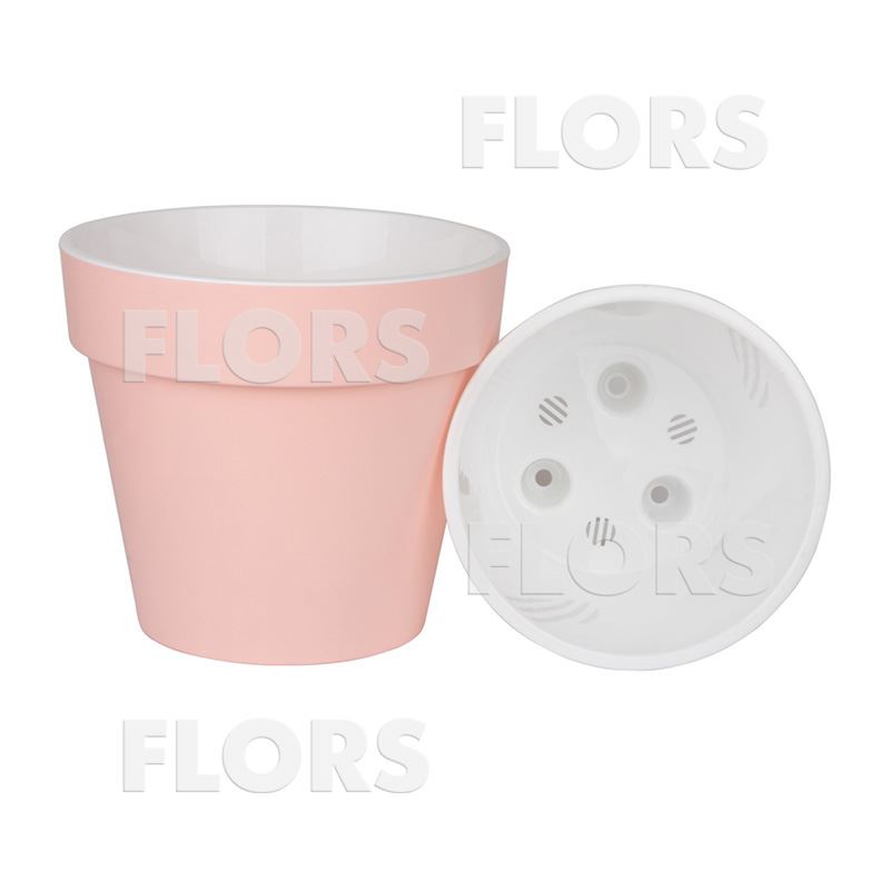 ПР20-20 ПРОТЕЯ Розовый пластиковый горшок с вкладкой