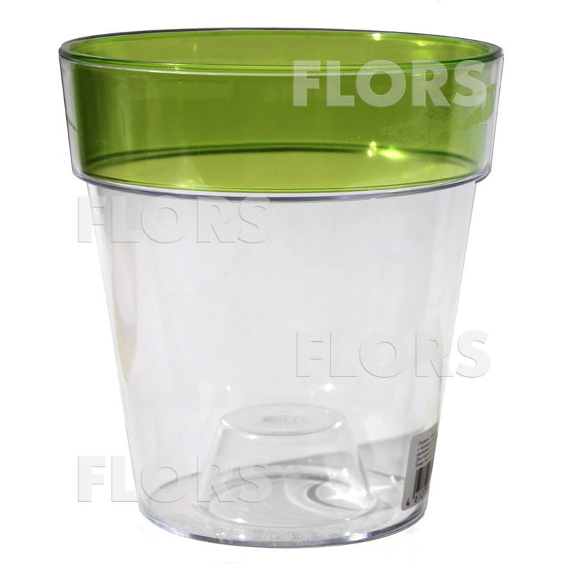 Т03 ПРОТЕЯ Зеленый пластиковое кашпо для орхидей