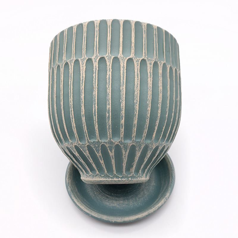 Горшок керамика Италия бирюзовый