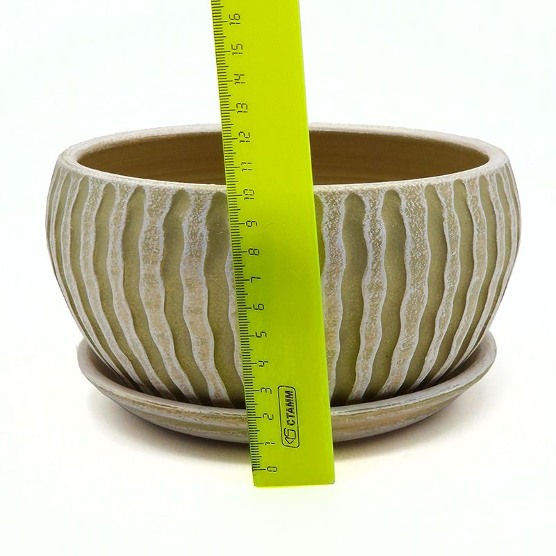 Бонсайница керамика Матис оливковый