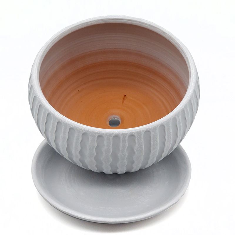 Бонсайница керамика Матис серо-белый