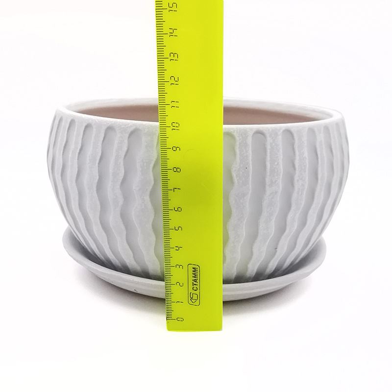 Бонсайница керамика Матис серо-белый