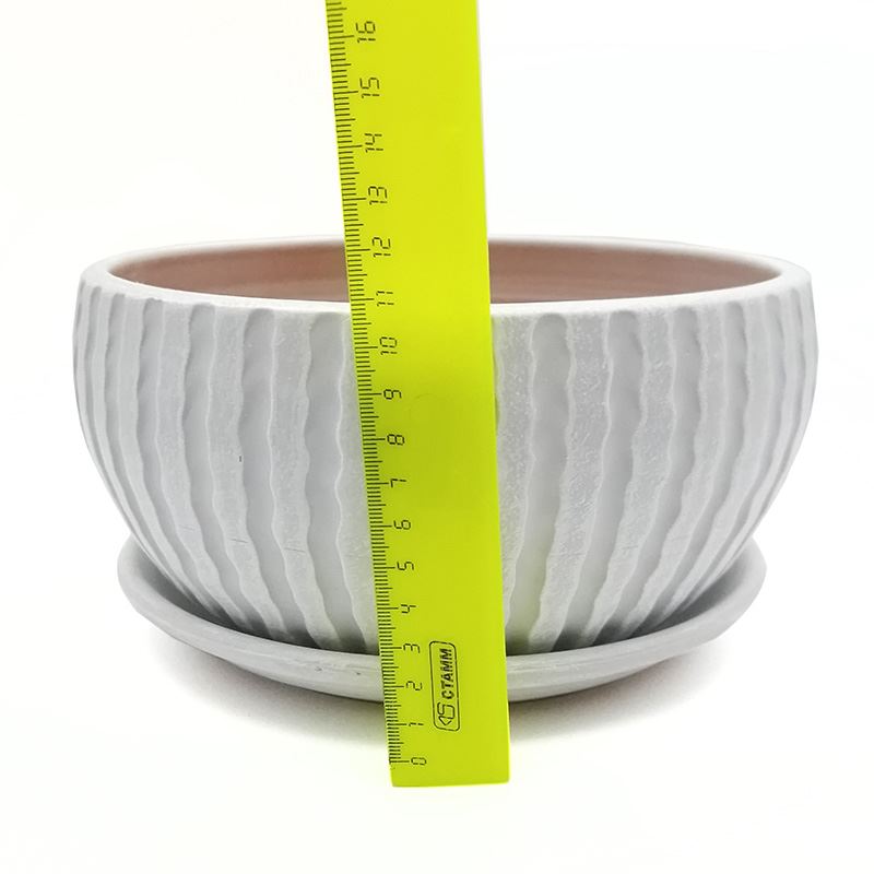 Бонсайница керамика Матис серо-белый