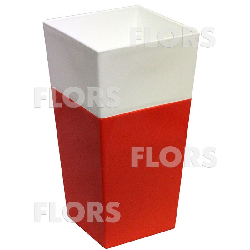 Горшок пластик Дуэт, оранж-белый