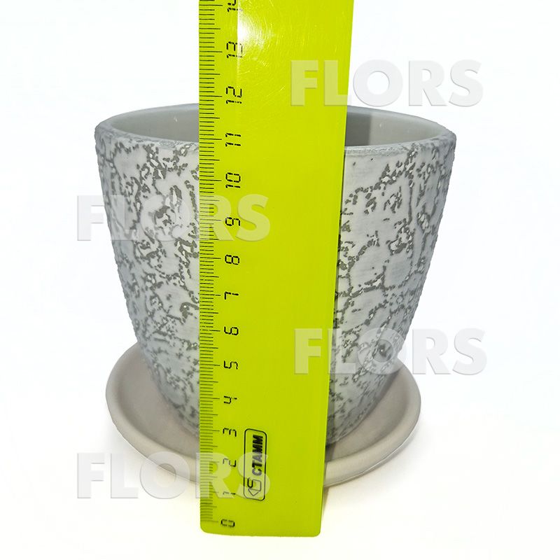 Комплект из 2-х горшков керамика Классик Маг белый