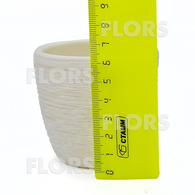 Комплект из 2-х кашпо керамика Крокус белый