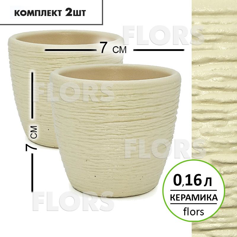 Комплект из 2-х кашпо керамика Крокус желтый