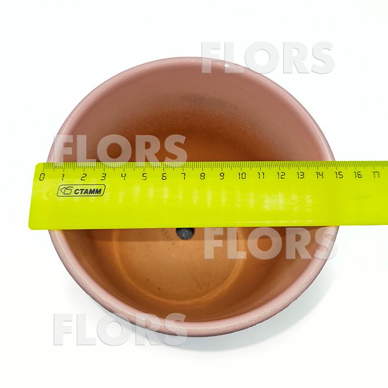 Горшок керамика Полоски розовый