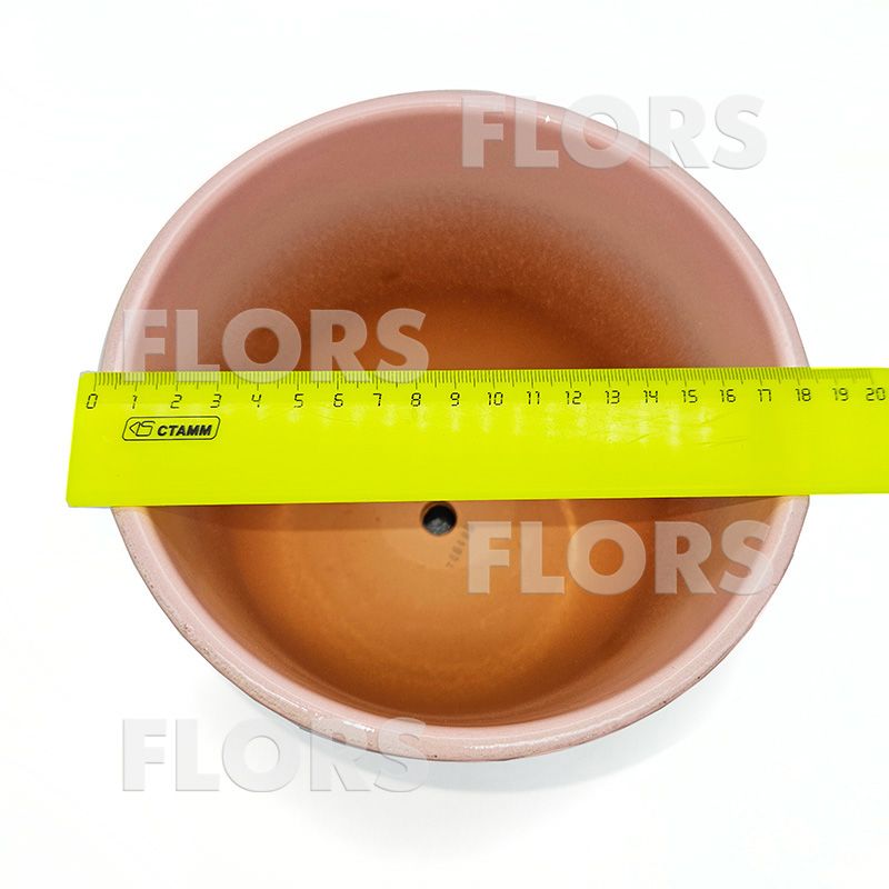 Горшок керамика Полоски розовый