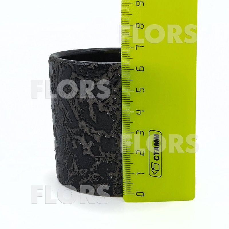 Комплект из 2-х кашпо керамика Цилиндр Маг черный