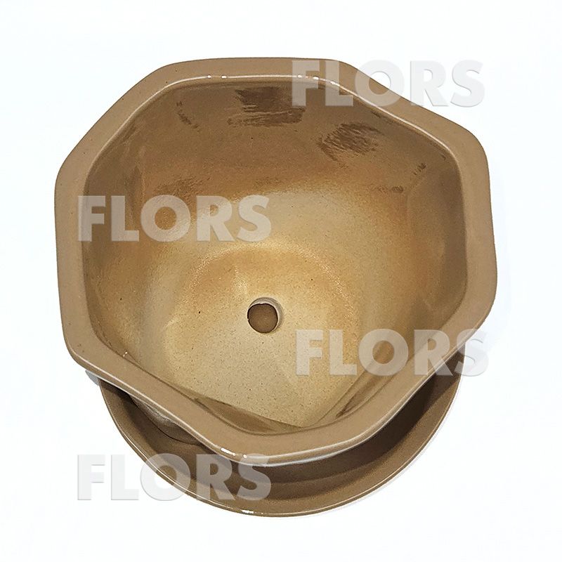 Комплект из 2-х горшков керамика Грани кофейный