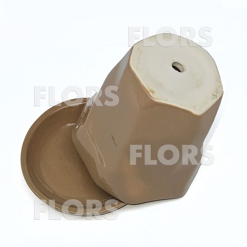 Комплект из 2-х горшков керамика Грани кофейный