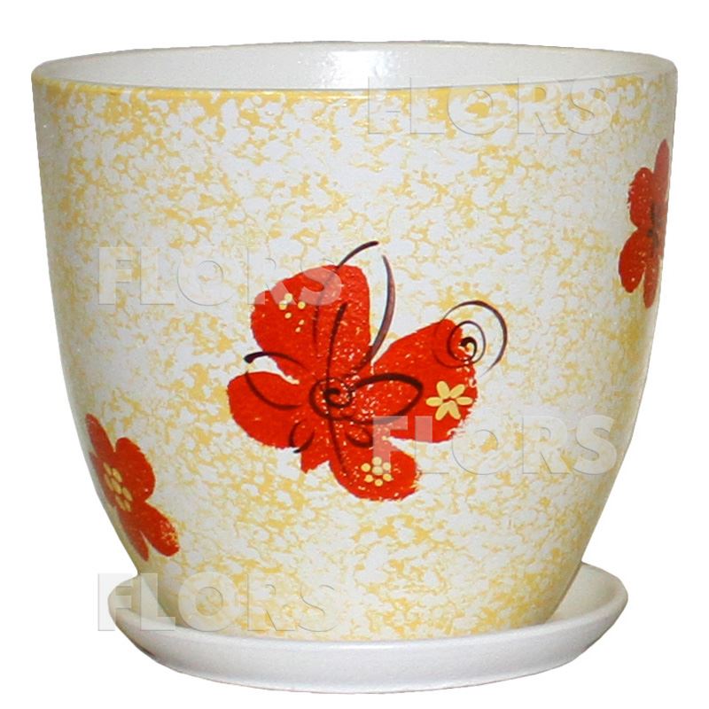 Горшок керамика Зимний сад желтый