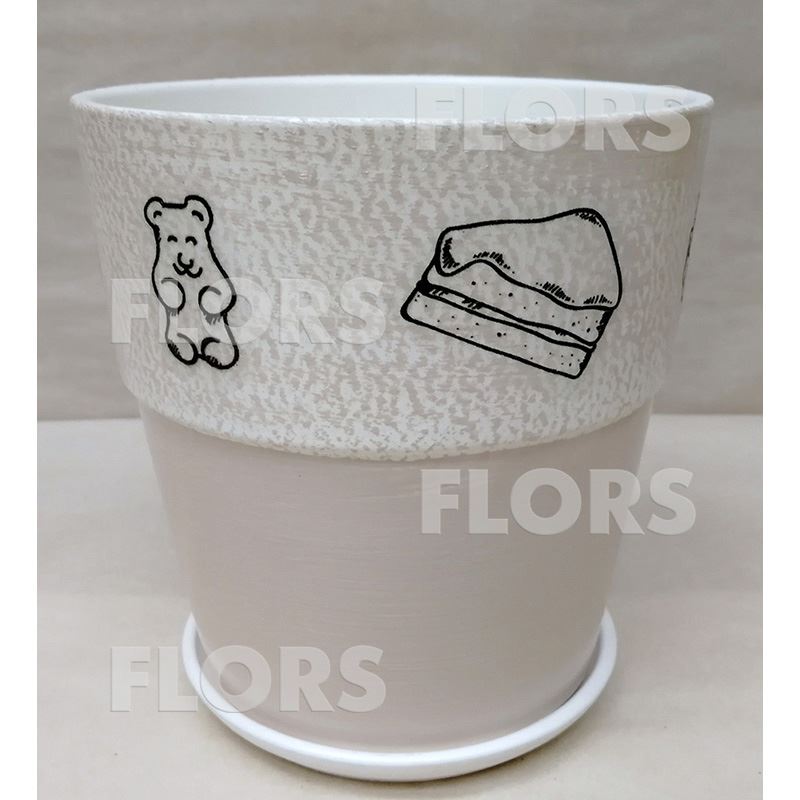 Горшок керамика Капкейк Конус крем