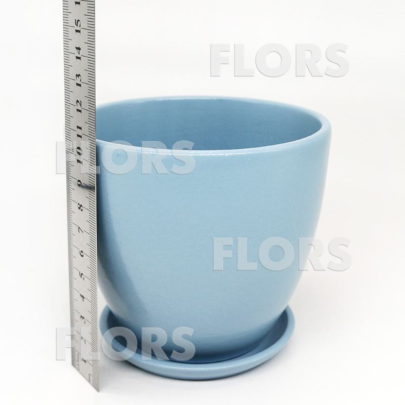 Горшок керамика Колор голубой