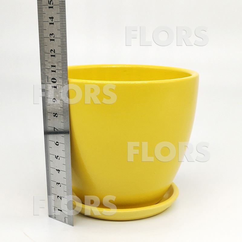 Горшок керамика Колор желтый
