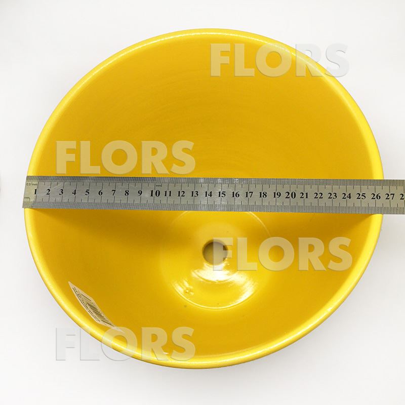 Колор желтый диаметр 26см горшок керамический