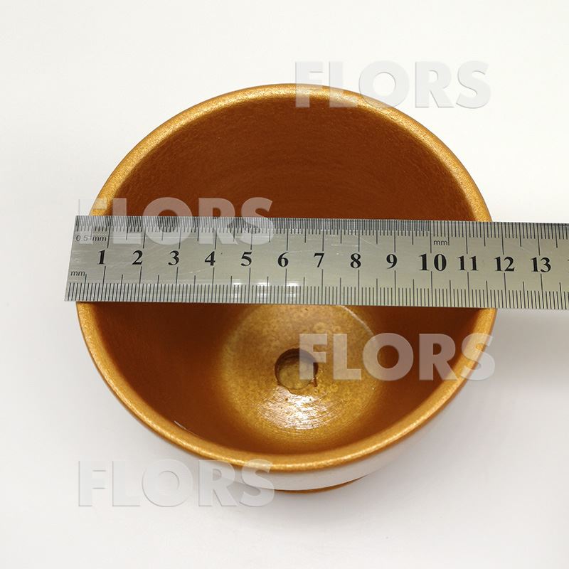 Горшок керамика Колор золотой