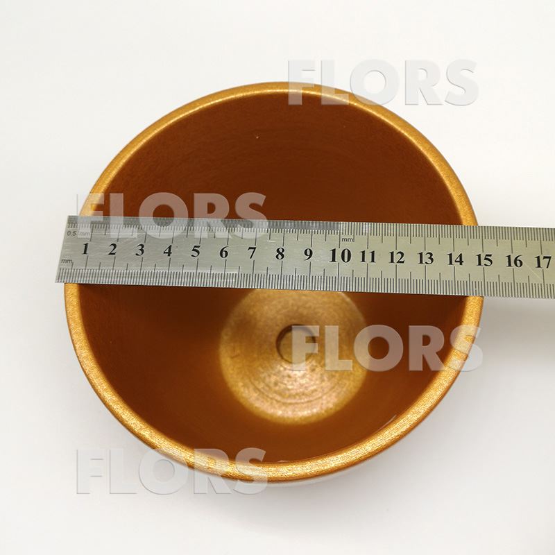 Горшок керамика Колор золотой