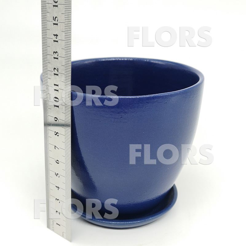 Горшок керамика Колор синий