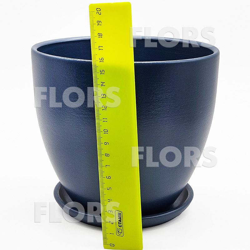 Горшок керамика Колор синий