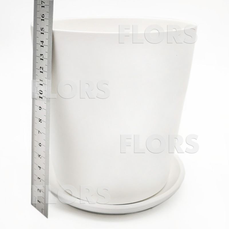 Горшок керамика Конус белый