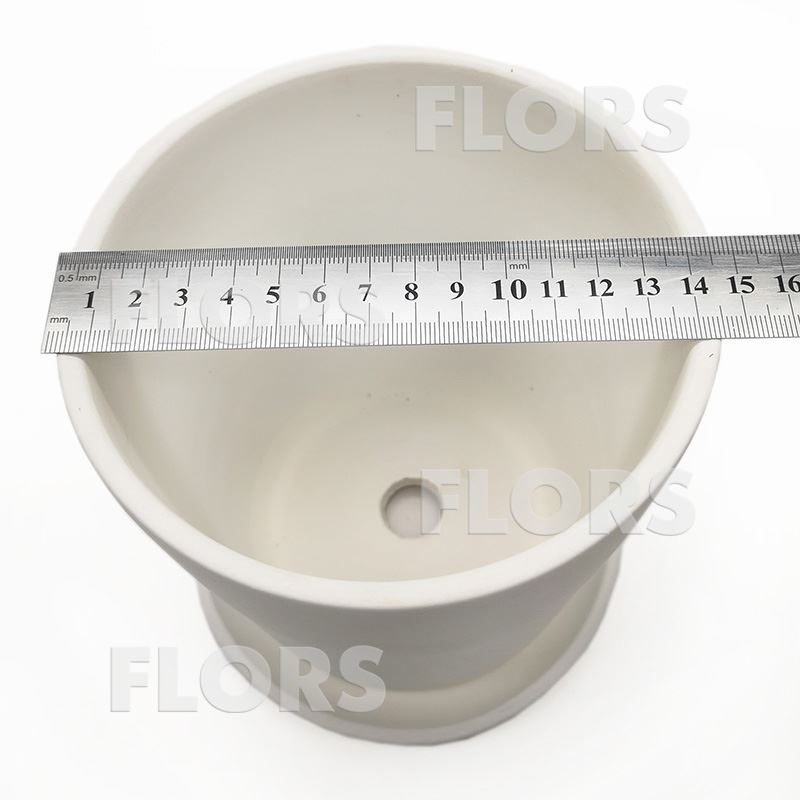 Горшок керамика Конус белый