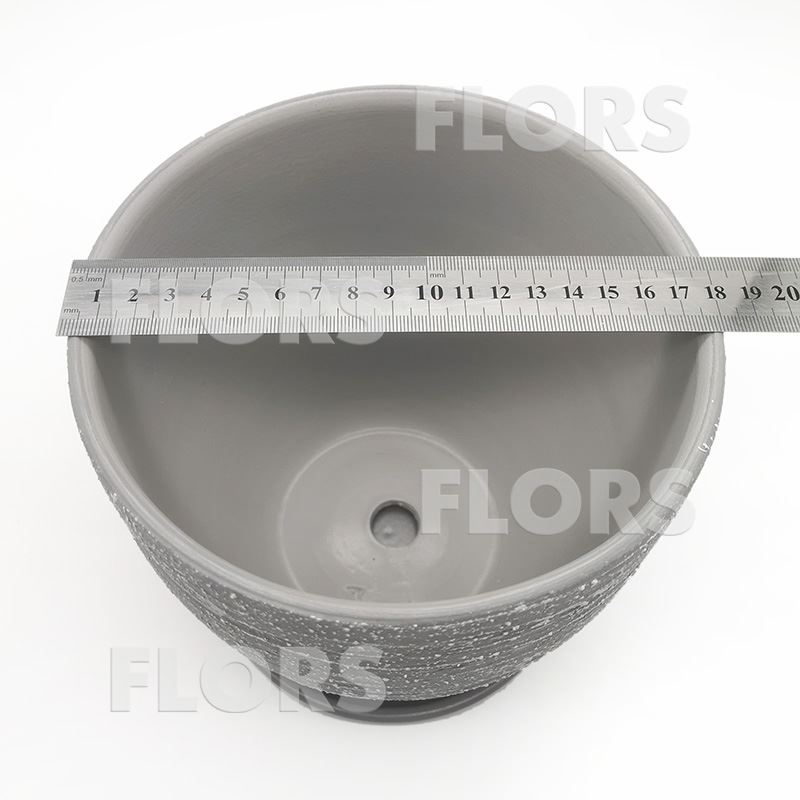 Горшок керамика Колор Л серо-белый