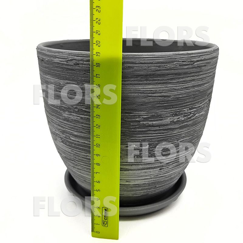 Горшок керамика Колор Л серо-белый