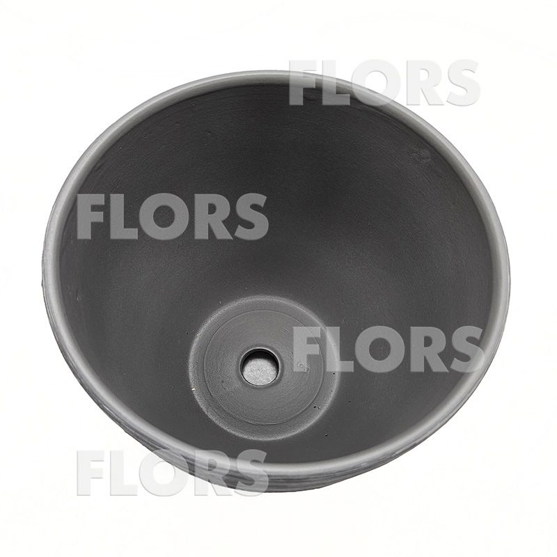 Горшок керамика Колор Л серо-белый