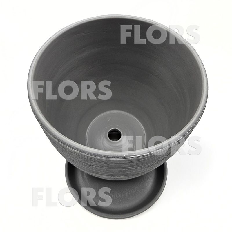 Горшок керамика Колор Л серо-белый