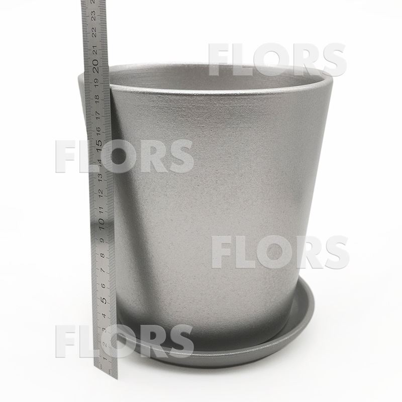 Горшок керамика Конус серебряный