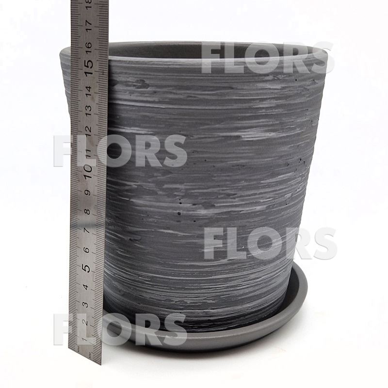 Горшок керамика Конус Л серо-белый