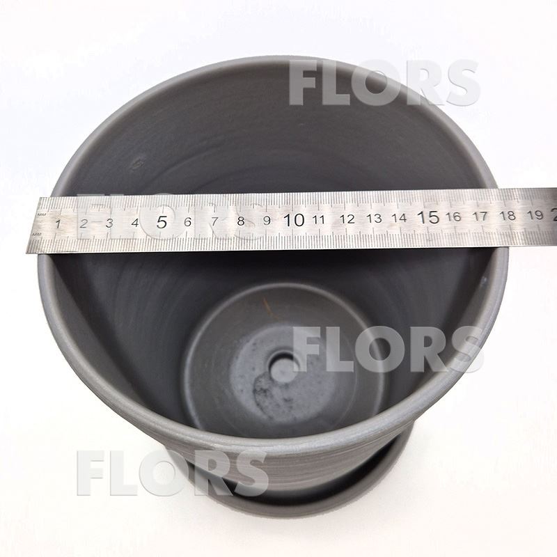 Горшок керамика Конус Л серо-белый