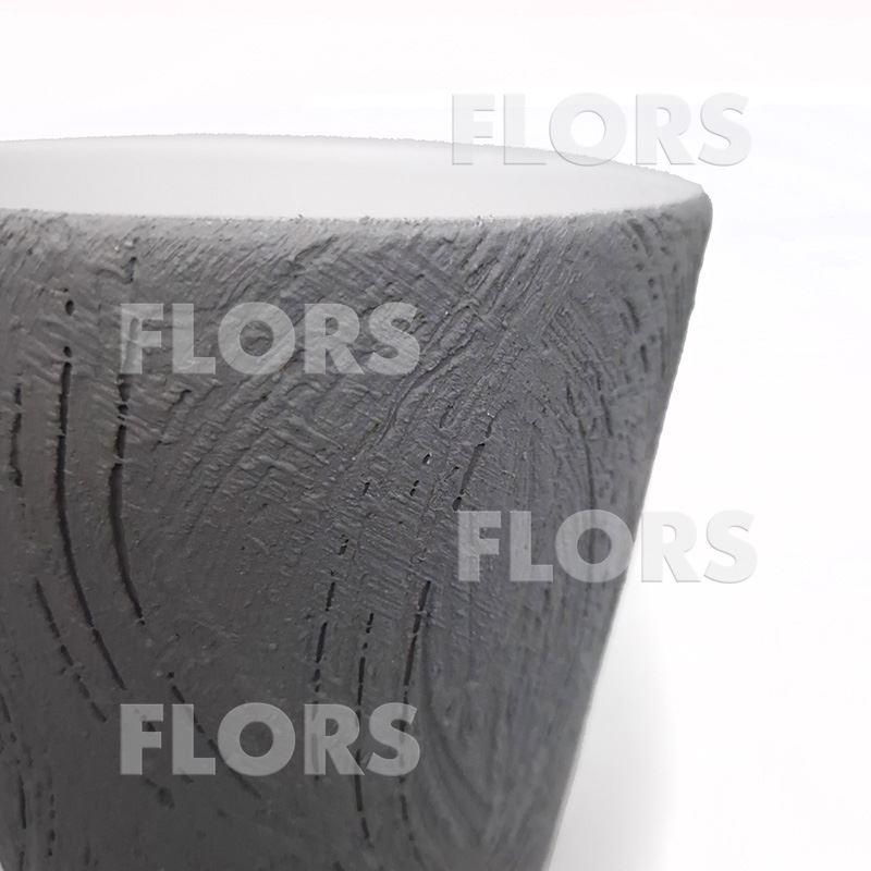 Горшок керамика Конус Дерево серый