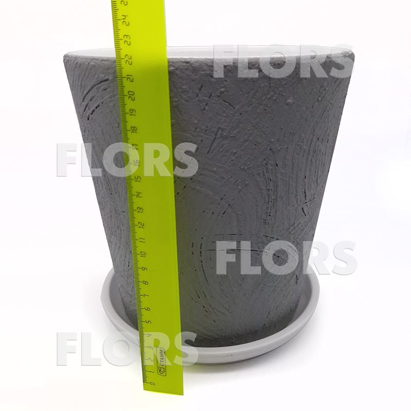 Горшок керамика Конус Дерево серый