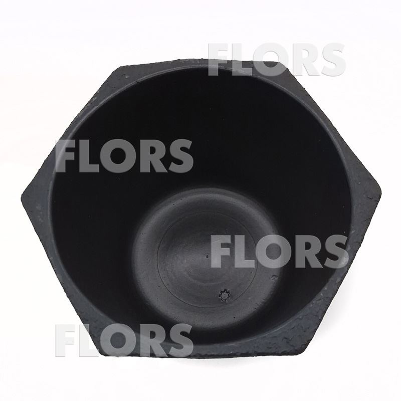 Горшок керамика Шестигранник Л черный